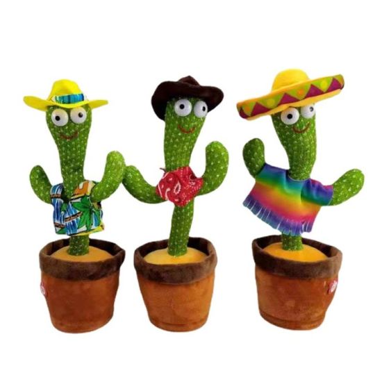 Dancing Cactus Toy Winter Style with Hat and Muffler