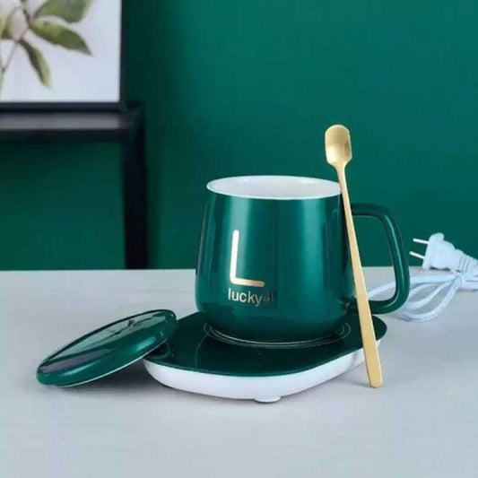 Electric Heated Coffee Mug With Temperature Controlled Pad | Heating Coaster For Home Office Milk Tea Water Heating Mat Smart Thermostatic Warmer Pad