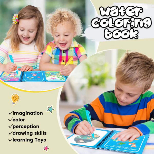 Reusable™️ 8 pages Magic Water Painting & Drawing Board Book + Doodle pen