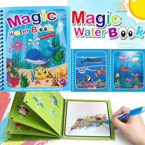 Reusable™️ 8 pages Magic Water Painting & Drawing Board Book + Doodle pen